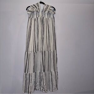 Pink Lily It's My Pleasure White Printed Halter Maxi Dress size XL